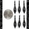 Black Plated Brass Victorian style Drop Charms - Set of Six - BB-C65